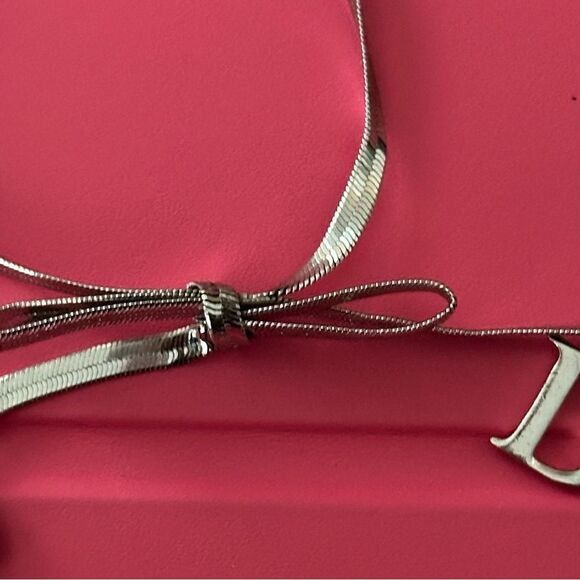 Christian Dior Vintage CD Charm Coquette Bow Bracelet - Silver - Picture 5 of 6